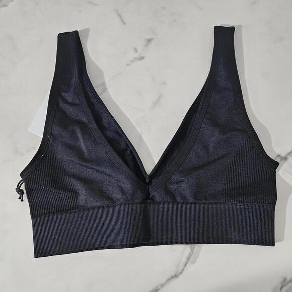 2/$50 WeWoreWhat Black V-Neck Bra Top Size S | Sleek & Supportive - Picture 3 of 7